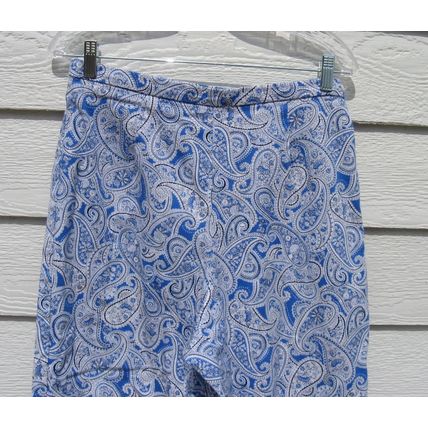 Womens Briggs NY Capris Paisley 31 Waist Blue White Summer