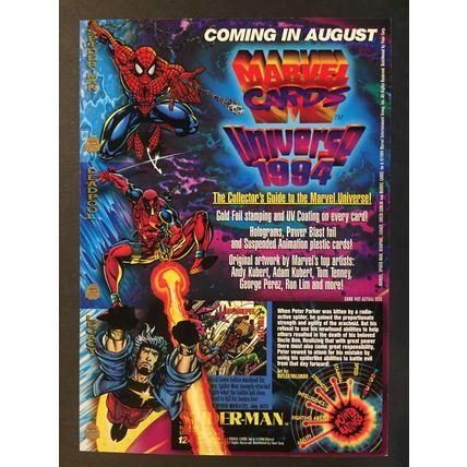 Marvel Universe Series V Trading Cards (1994) uncut promo sheet