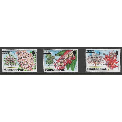 MONTSRRAT 1977 SILVER JUBILEE ROYAL VISIT SET 3 VALS SG 409 / 411 M MINT