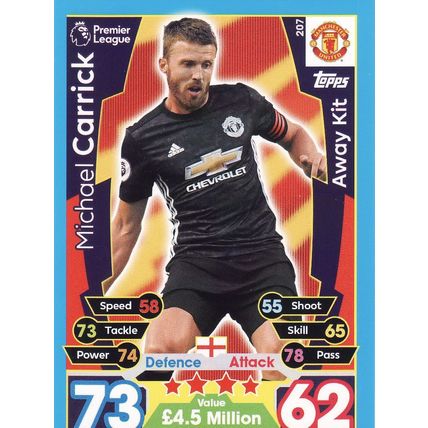 Match Attax 2017/2018 207 Michael Carrick Away Kit Manchester United