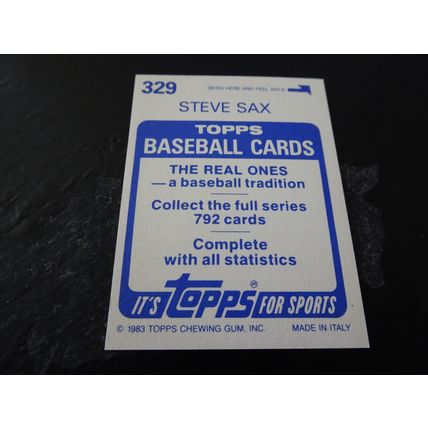 1983 Topps Stickers # 329 Steve Sax Excellent (5) Los Angeles Dodgers