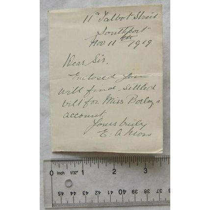 1919 letter Claude Scott, Southport