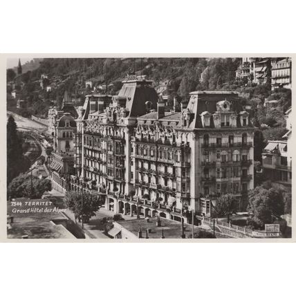 Hotel des Alpes Montreux Territet Swiss Real Photo Postcard