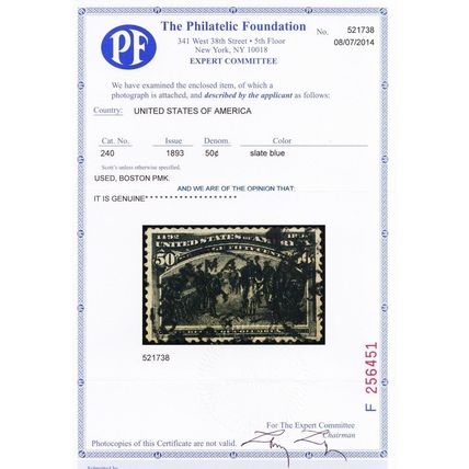 240, Used 50¢ XF Well Centered GEM With PFC Graded 90 Certificate - Stuart Katz