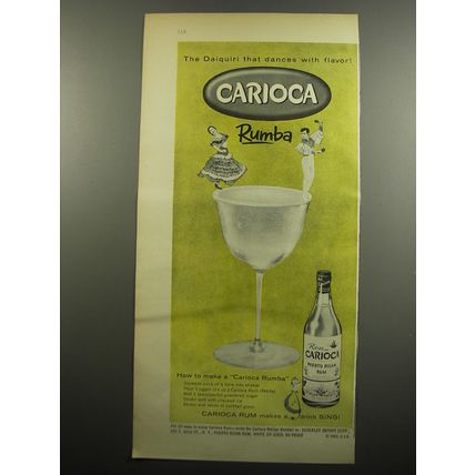 1955 Ron Carioca Rum Ad - The Daiquiri that dances with flavor!