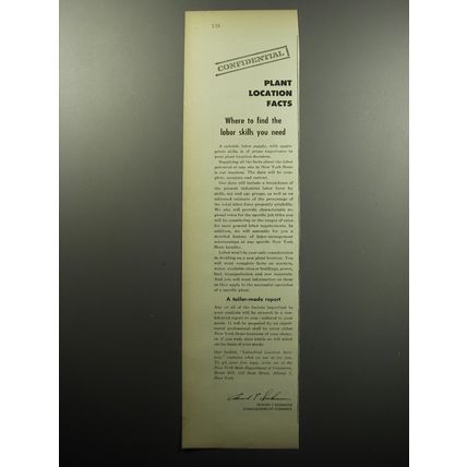 1956 New York State Department of Commerce Advertisement
