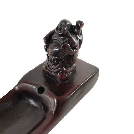Resin Buddha Ash Catcher Brown Resin Incense burner for Sticks A56