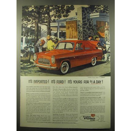 1959 Ford Prefect 4-door sedan Ad - It's imported! Its Ford! It's yours