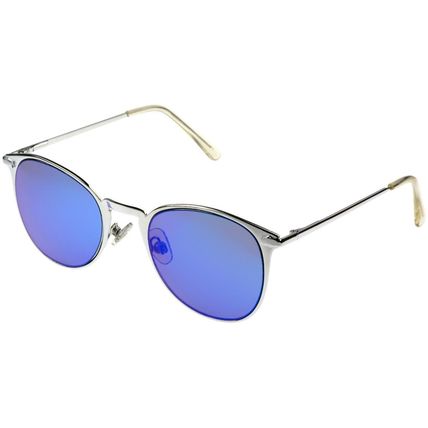 Foster Grant Maxblock Hailey Round Blue Mirror Sunglasses