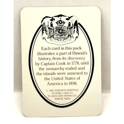 1982 Hawaiian Heritage Playing Cards w/ Jokers Hawaii Historical Images Complete