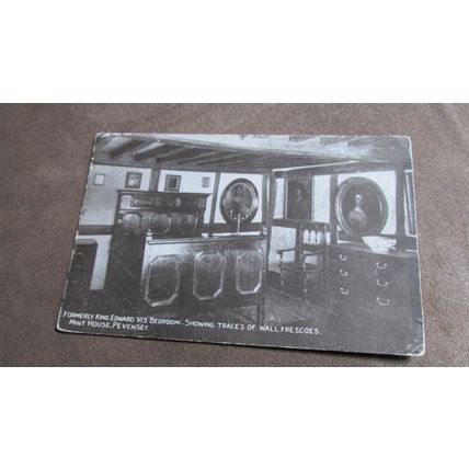 Early Fr Postcard - Mint House bed room Pevensey - Nr Eastbourne, Sussex