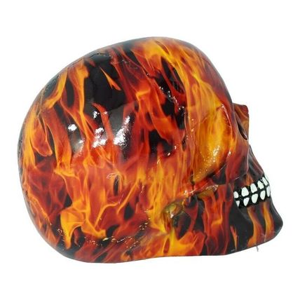 Inferno 19cm Skull sculpture figurine flame design