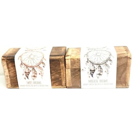 Dream Catcher Design Incense Cone Gift Set Wooden Chest Box with Incense Cones