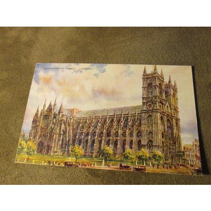 1930s Postcard - Westminster Abbey, London - Artist Brian Gerald / A1