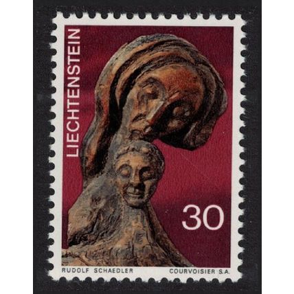 Liechtenstein 'Mother and Child' Sculpture by R. Schadler Christmas 1970 MNH