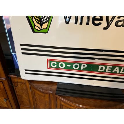 Embossed Vineyard Co-Op Dealer sign marked Grace Comm. Inc. Earth City 2-(9)6 DL