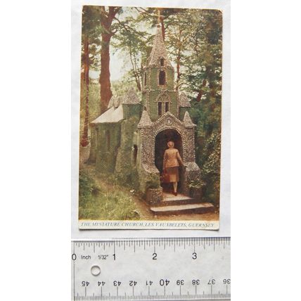1953 postcard Miniature Church, Les Vauxbelets, Guernsey