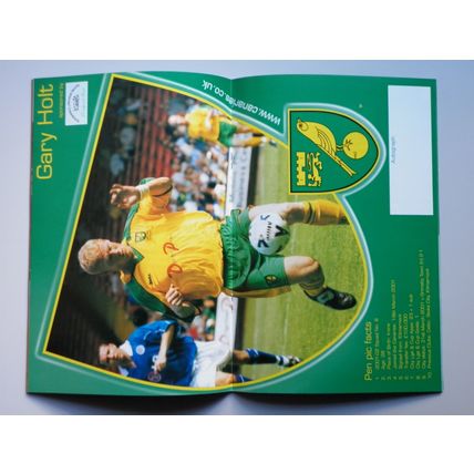 NORWICH CITY v CREWE ALEXANDRA Div1 20/11/2001