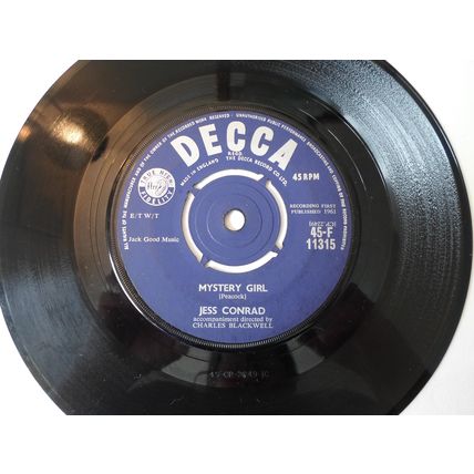 7" 1961.JESS CONRAD .MYSTERY GIRL. DECCA F 11315.BIG WHITE HOUSE.VERY GOOD PLUS