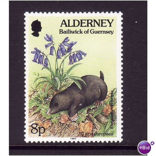 Alderney 1994 8p Mole and Bluebell sg A 67 u/m mint