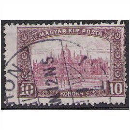 Mi 207: 10 Kr. lilac-brown/pale lilac Defin.: Parliament Building, Budapest.