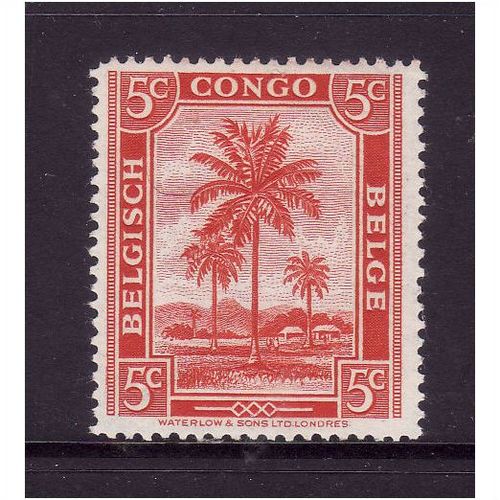 BELGIUM CONGO 1942 5c RED PALMS SG 248 M / MINT