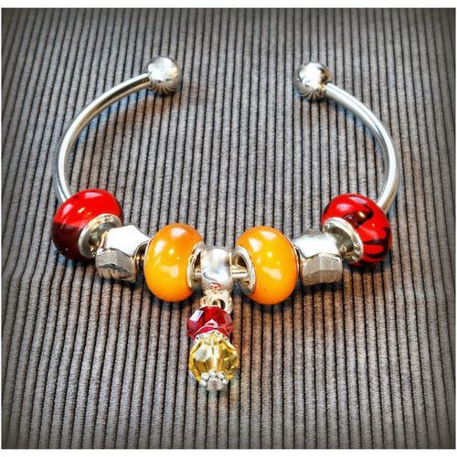 Star Charm European Beads Silver Plated Bracelet Bangle Jewellery 1877