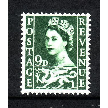 GREAT BRITAIN WALES 1967 SG W4 9d BRONZE GREEN U/M MINT#3