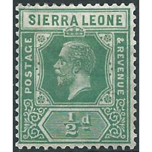 Sierra Leone 1921 SG131a 1/2d Bright Green Mounted Mint . . ..