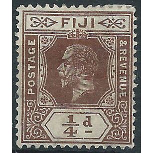 Fiji 1916 SG125 1/4d Brown Mounted Mint.. .