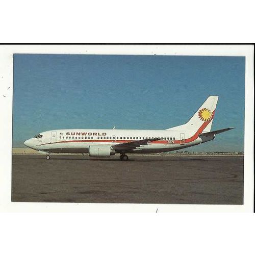 Aviation SUNWORLD BOEING 737-3Q8 Postcard by AeroGem (0416)