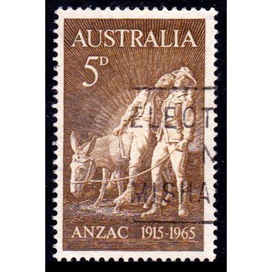 Australia 1965 ANZAC 5d Used Stamp.