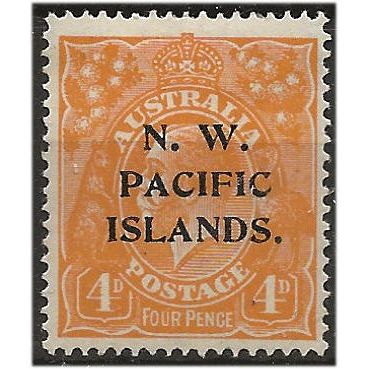 North West Pacific Islands 1915 SG70 4d Yellow-Orange Mounted Mint .. .