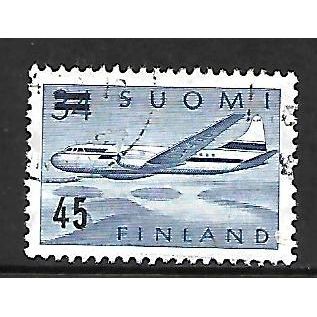 FINLAND 1959 45M on 34M BLUE AIR CONVAIR CV 340 OVER LAKES SG 600 FINE USED#
