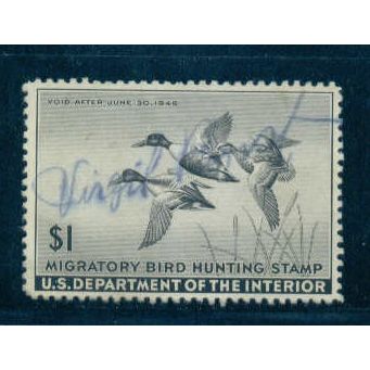 Used RW12 $1 Shoveller Ducks in Flight Almost Very Fine C0993
