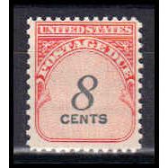 J96 8c Postage Due Barely Clears MNH KA0709