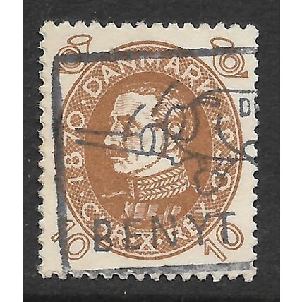 DENMARK 1930 10 ORE BROWN KING CHRISTIAN X SG 258 FINE USED#