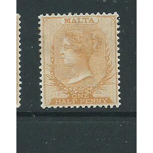 malta stamps victoria sg8 sg 8 hm orange buff cv £190