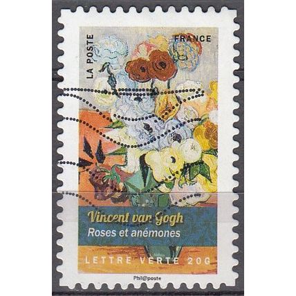 France 2015 Michel 6132 O Cote (????) ?.?? € Vincent van Gogh Roses et anémones