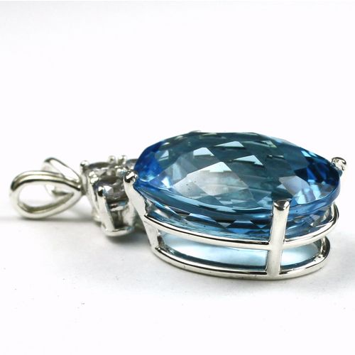 Swiss Blue Topaz, 925 Sterling Silver Pendant, SP016