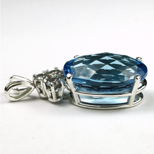 Swiss Blue Topaz, 925 Sterling Silver Pendant, SP016