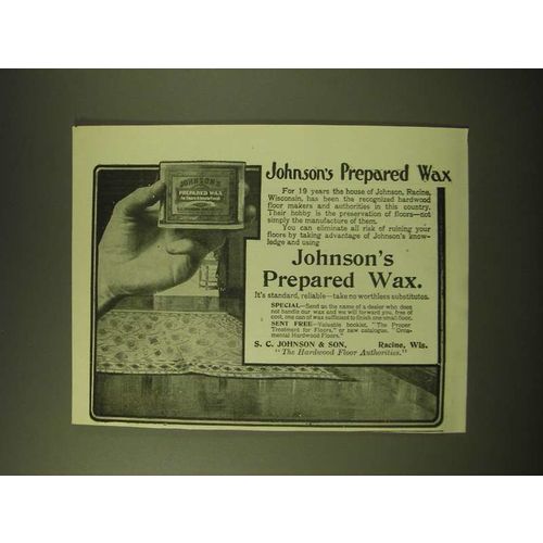 1902 S.C. Johnson Prepared Wax Ad