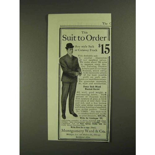 1903 Montgomery Ward Suit Ad - Suit to Order
