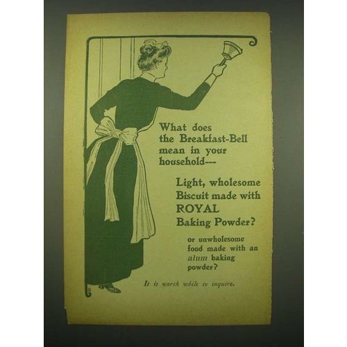1902 Royal Baking Powder Ad - What does the breakfast-bell mean
