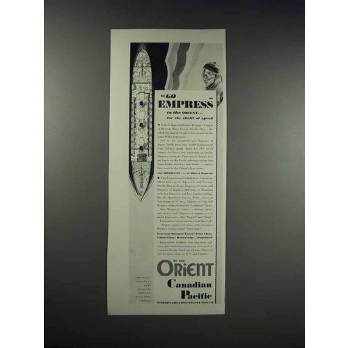 1931 Canadian Pacific Ad - Go Empress