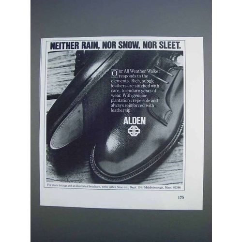 1980 Alden All Weather Walker Shoes Ad - Rain Nor Snow