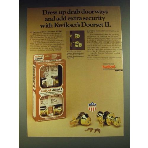 1984 Kwikset Doorset II Ad - Dress up drab doorways and add extra security