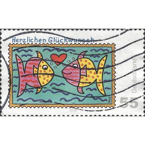 GERMANY, Greetings, Congratulations, green 2008, 0.55euro