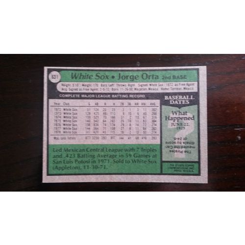 1979 Topps Card # 631 Jorge Orta Very Good-Excellent (4) Chicago White Sox
