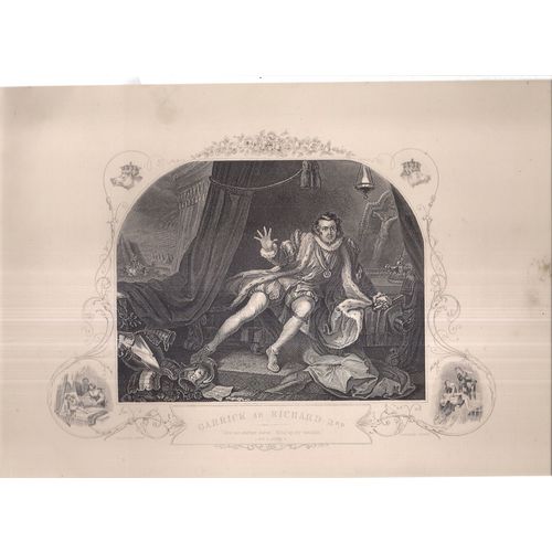 GARRICK AS RICHARD 3rd. orig. by W Hogarth...vintage print